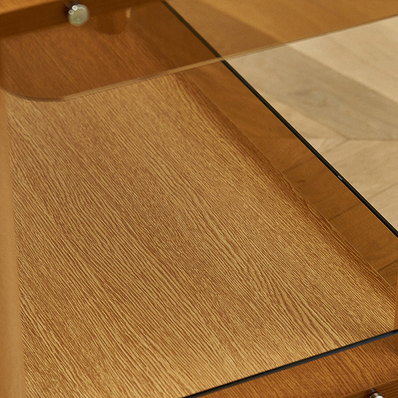 Modern Side Table Glass Top with Storage Rectangular Double Tier Accent Side Table Clearhalo 'Coffee & Accent Tables' 'End & Side Tables' 'end_side_tables' 'furn' 'furn_end_side_tables' 'Furniture' 'Living Room Furniture' 6983994