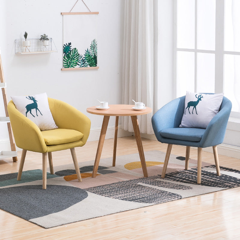 Contemporary Sloped Arms Accent Armchair Basic Four Leg Arm Chair Clearhalo 'Accent Chairs' 'accent_chairs' 'Chairs & Seating' 'furn' 'furn_accent_chairs' 'Furniture' 'Living Room Furniture' 6984017