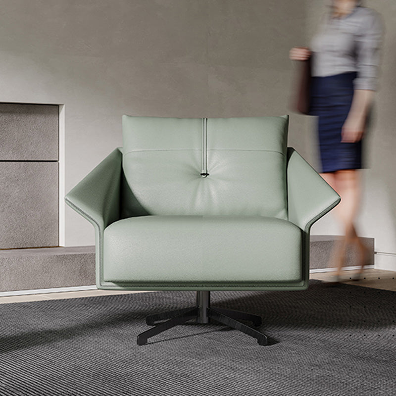 Contemporary 4-Star Living Room Armchair Faux Leather Green Accent Armchair Clearhalo 'Accent Chairs' 'accent_chairs' 'Chairs & Seating' 'furn' 'furn_accent_chairs' 'Furniture' 'Living Room Furniture' 6984037