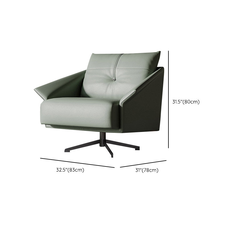 Contemporary 4-Star Living Room Armchair Faux Leather Green Accent Armchair Clearhalo 'Accent Chairs' 'accent_chairs' 'Chairs & Seating' 'furn' 'furn_accent_chairs' 'Furniture' 'Living Room Furniture' 6984045