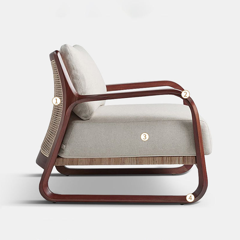 Sedia a braccio quadrata di Accento moderno di metà secolo per soggiorno