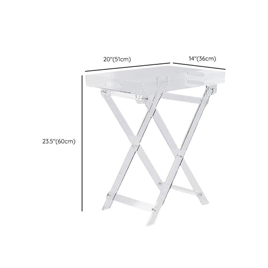 23,62 "tavolo da gambe a croce alta tavola acrilica accento laterale per soggiorno