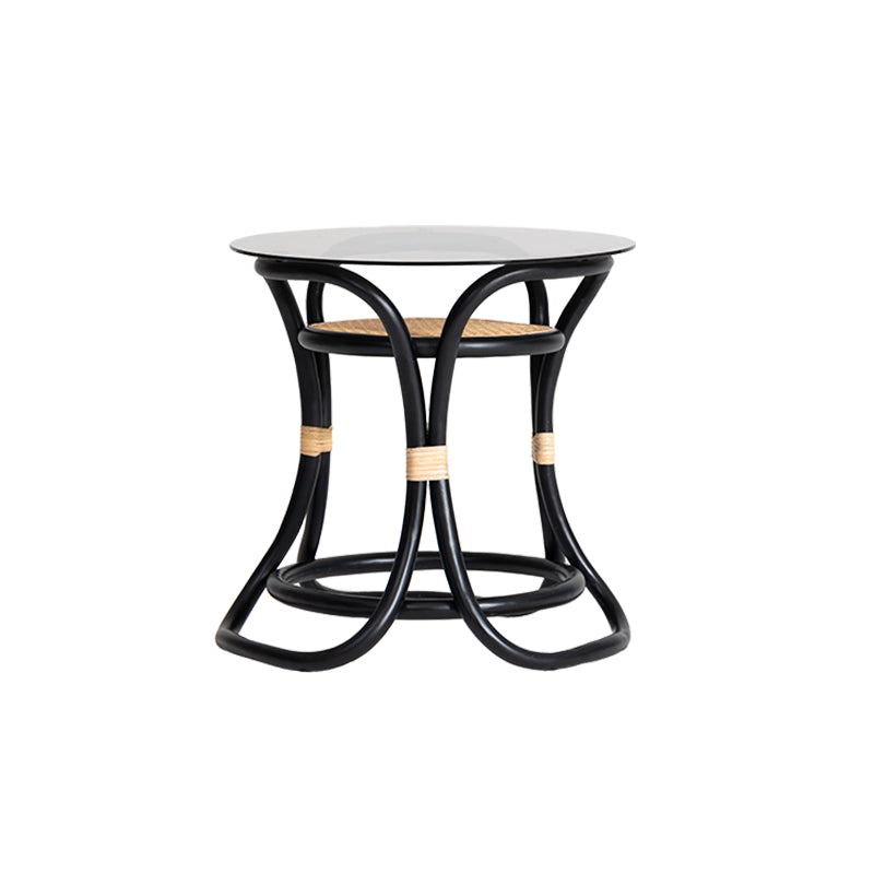 20.47 "背の高い抽象的なサイドテーブルガラストップソファサイドアクセントテーブル