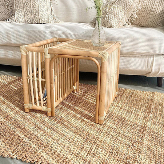 15,74 "TABELLO ALTA RATTAN ALTA TABELLA NATURALE RETTANGOLARE TABELLA