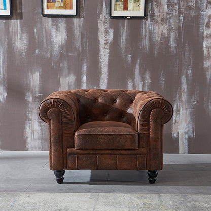 Chesterfield dunkelbraunes Sofa Apartment Tuxedo Arm liebt echtes Ledersofa