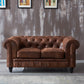 Chesterfield dunkelbraunes Sofa Apartment Tuxedo Arm liebt echtes Ledersofa