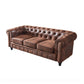Chesterfield dunkelbraunes Sofa Apartment Tuxedo Arm liebt echtes Ledersofa