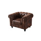 Chesterfield dunkelbraunes Sofa Apartment Tuxedo Arm liebt echtes Ledersofa
