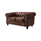 Chesterfield dunkelbraunes Sofa Apartment Tuxedo Arm liebt echtes Ledersofa
