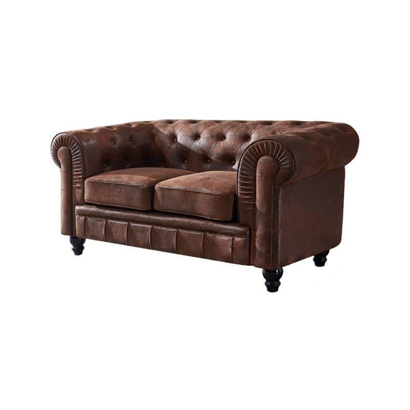 Chesterfield dunkelbraunes Sofa Apartment Tuxedo Arm liebt echtes Ledersofa