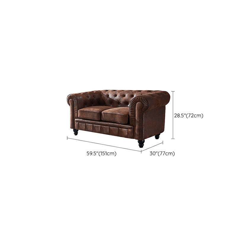 Chesterfield dunkelbraunes Sofa Apartment Tuxedo Arm liebt echtes Ledersofa