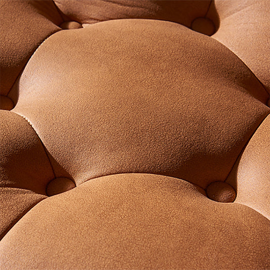 Contemporary Seating Orange Leather Tufted Living Room Settee Clearhalo 'furn' 'furn_sofas' 'Furniture' 'Living Room Furniture' 'Sofa' 'sofas' 6984196