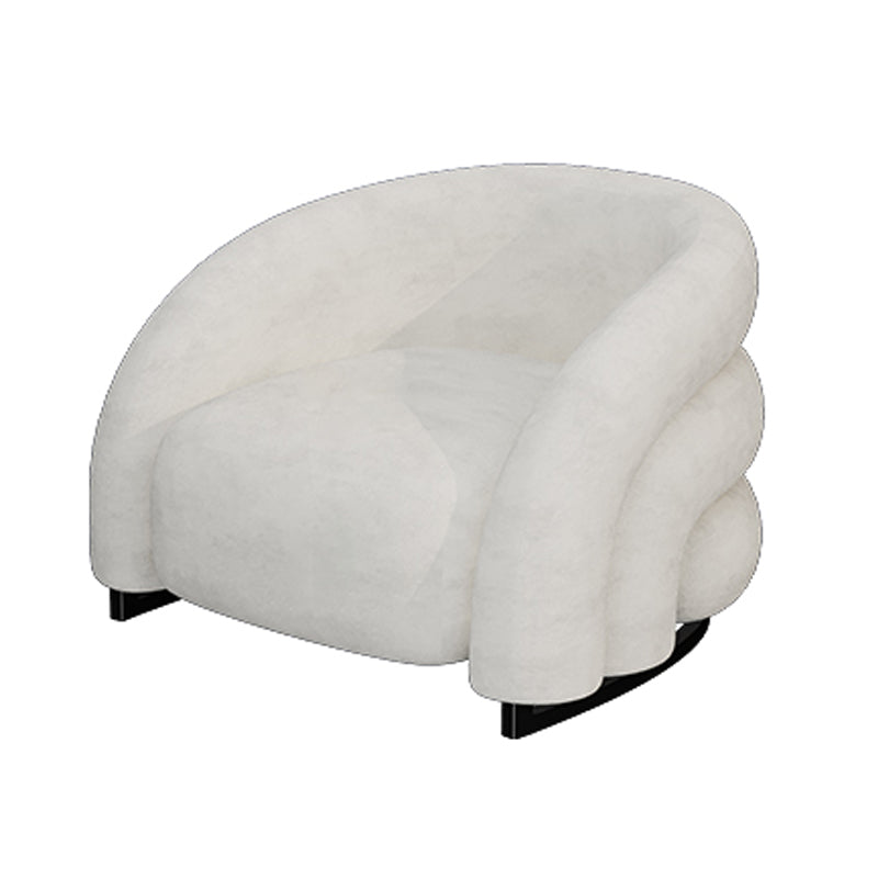 Modern Fixed Back Chair Solid Color Upholstered Sloped Arms Chair