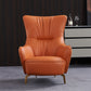 Modern Fixed Back Chair Solid Color Upholstered Genuine Leather ArmChair Clearhalo 'Accent Chairs' 'accent_chairs' 'Chairs & Seating' 'furn' 'furn_accent_chairs' 'Furniture' 'Living Room Furniture' 6984242