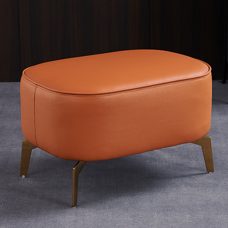 Modern Fixed Back Chair Solid Color Upholstered Genuine Leather ArmChair Clearhalo 'Accent Chairs' 'accent_chairs' 'Chairs & Seating' 'furn' 'furn_accent_chairs' 'Furniture' 'Living Room Furniture' 6984248