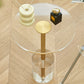 Glam Sofa Side Accent Table Plastic Clear Round Living Room Corner Table