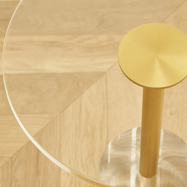 Glam Sofa Side Accent Table Plastic Clear Round Living Room Corner Table Clearhalo 'Coffee & Accent Tables' 'End & Side Tables' 'end_side_tables' 'furn' 'furn_end_side_tables' 'Furniture' 'Living Room Furniture' 6984260