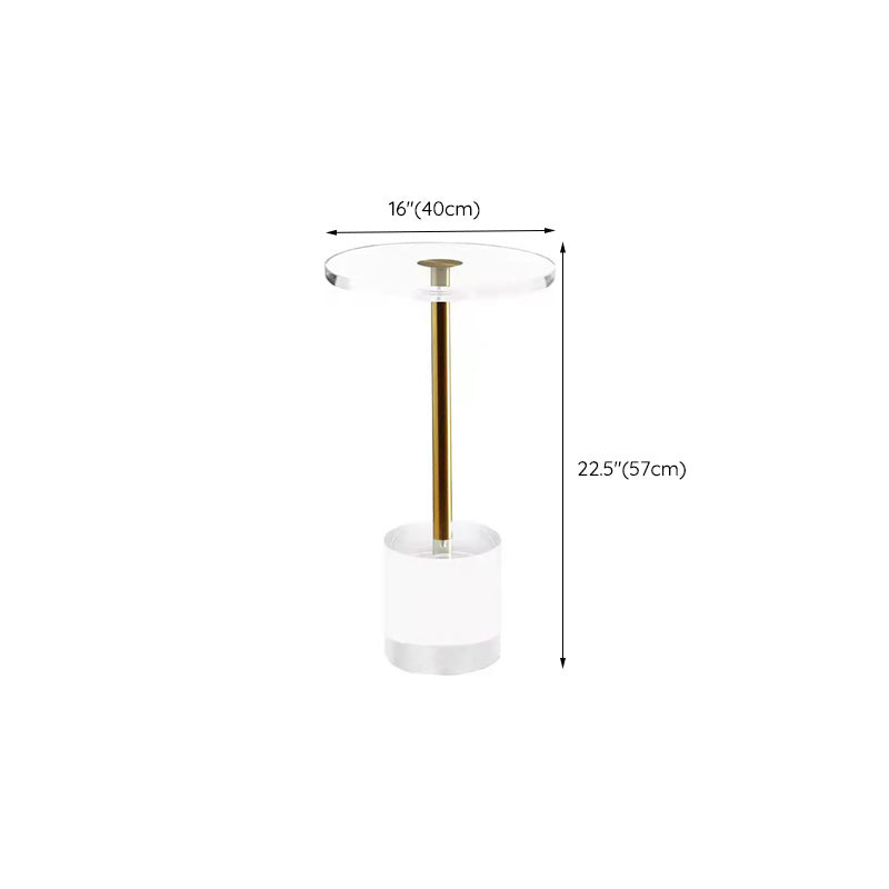 Glam Sofa Side Accent Table Plastic Clear Round Living Room Corner Table Clearhalo 'Coffee & Accent Tables' 'End & Side Tables' 'end_side_tables' 'furn' 'furn_end_side_tables' 'Furniture' 'Living Room Furniture' 6984263