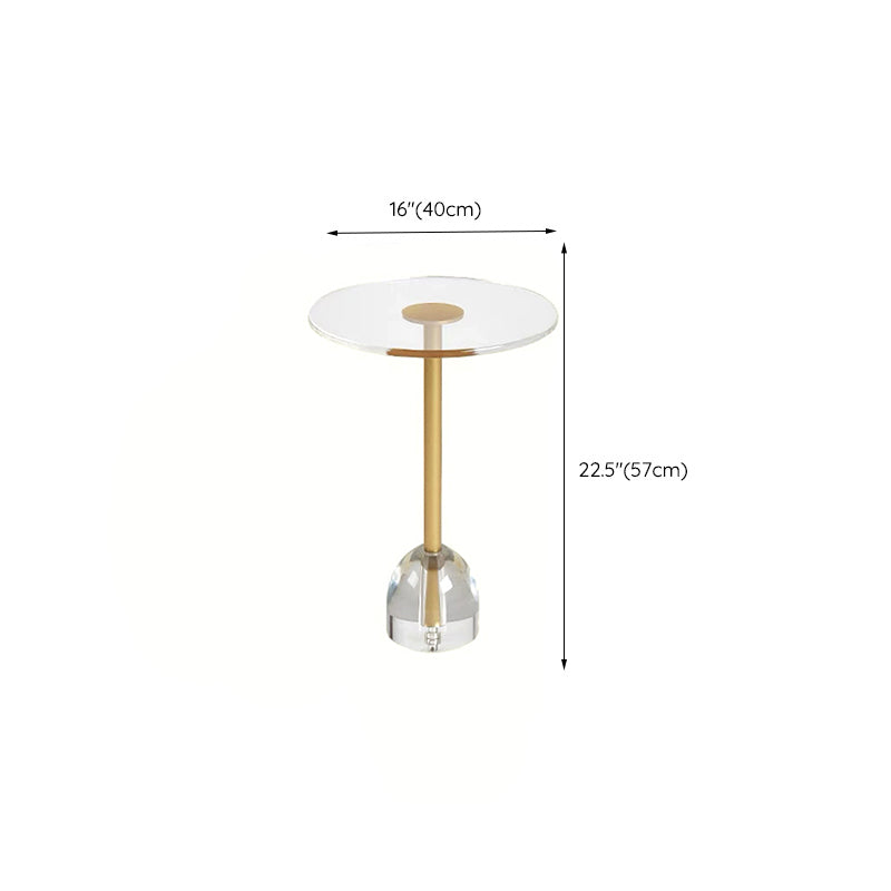 Glam Sofa Side Accent Table Plastic Clear Round Living Room Corner Table Clearhalo 'Coffee & Accent Tables' 'End & Side Tables' 'end_side_tables' 'furn' 'furn_end_side_tables' 'Furniture' 'Living Room Furniture' 6984264