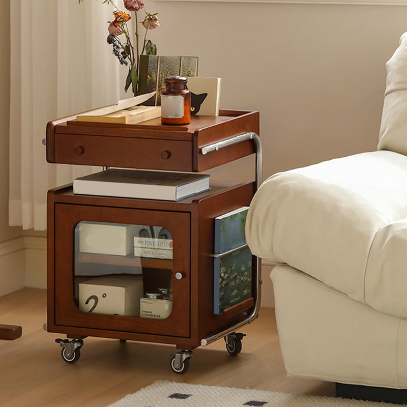 Modern Solid Wood Accent Side Table Rectangular Living Room with Storage Brown 1 Clearhalo 'Coffee & Accent Tables' 'End & Side Tables' 'end_side_tables' 'furn' 'furn_end_side_tables' 'Furniture' 'Living Room Furniture' 6984279