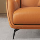 Mid-Century Modern Wingback Chair Orange Bonded Leather Wingback Chair Clearhalo 'Accent Chairs' 'accent_chairs' 'Chairs & Seating' 'furn' 'furn_accent_chairs' 'Furniture' 'Living Room Furniture' 6984308
