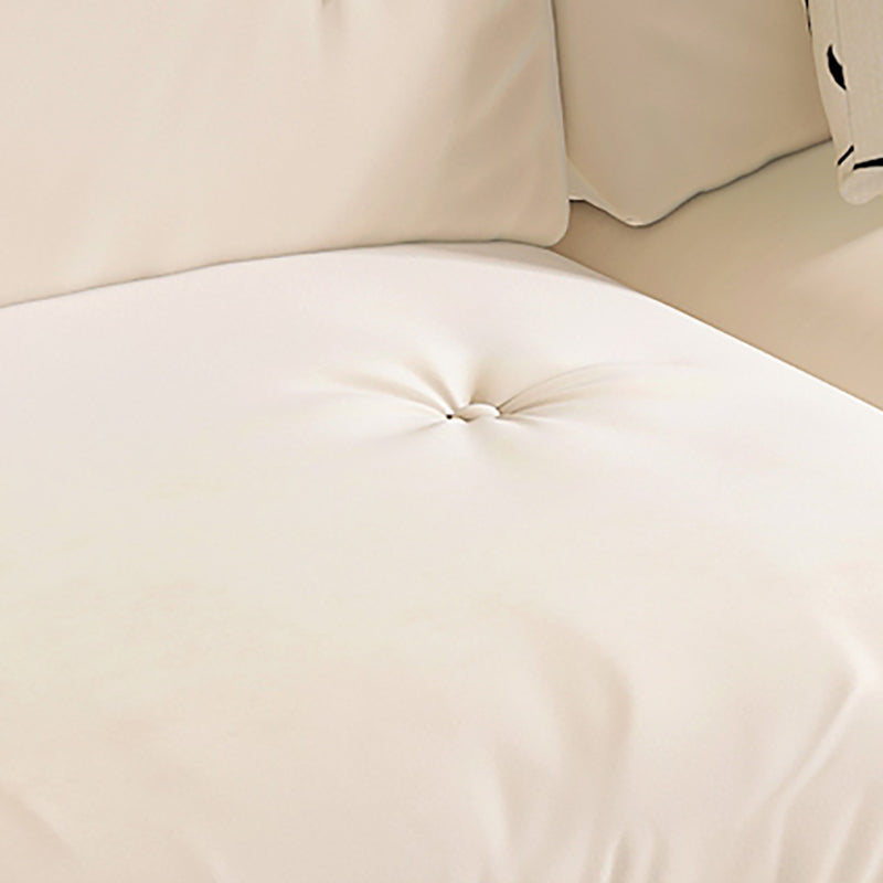 Modern Style Fabric Sofa in Off-White Living Room Square Arm Sofa Clearhalo 'furn' 'furn_sofas' 'Furniture' 'Living Room Furniture' 'Sofa' 'sofas' 6984442