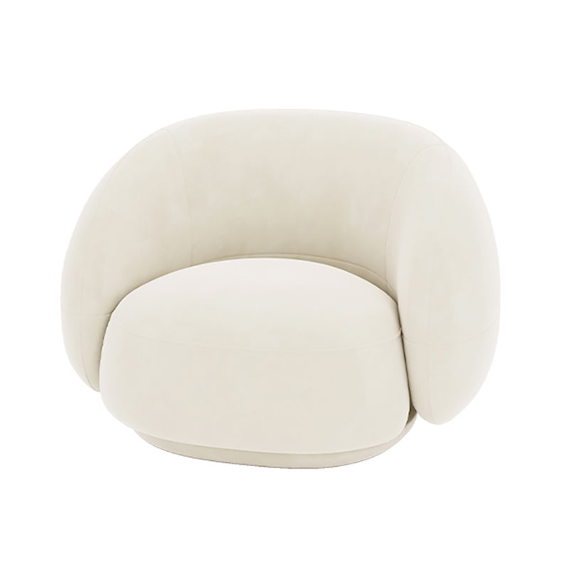 現代的な白い座席クッションリビングルームの湾曲したセッティー