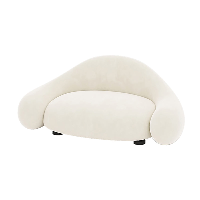 現代的な白い座席クッションリビングルームの湾曲したセッティー