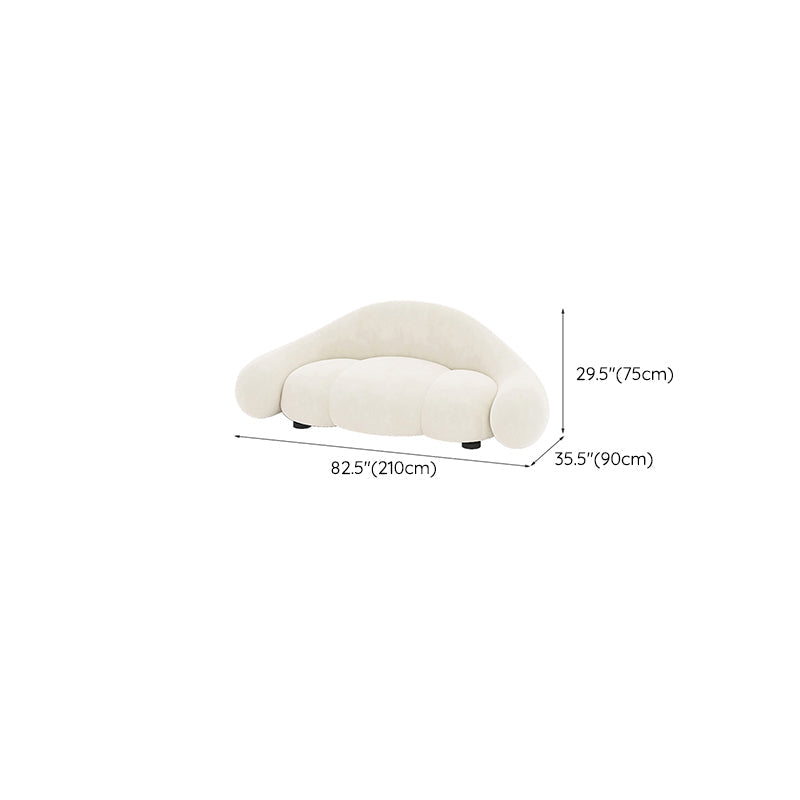 現代的な白い座席クッションリビングルームの湾曲したセッティー