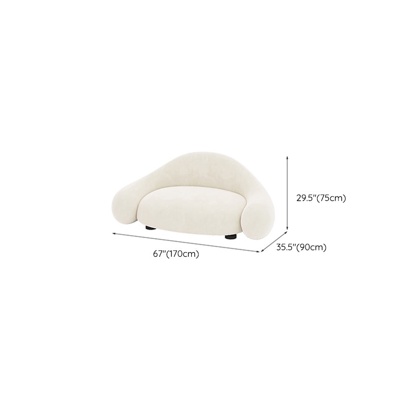 現代的な白い座席クッションリビングルームの湾曲したセッティー