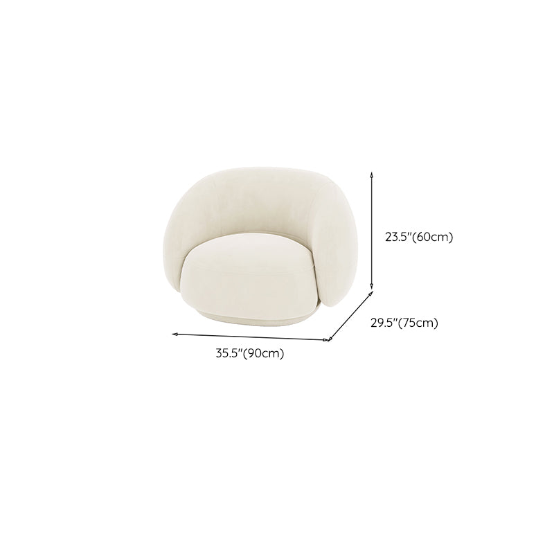 現代的な白い座席クッションリビングルームの湾曲したセッティー