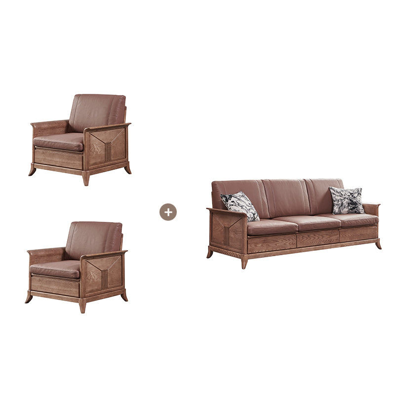 Country/Farmhouse Cuscini marroni scuri a base di salotto del braccio svasato