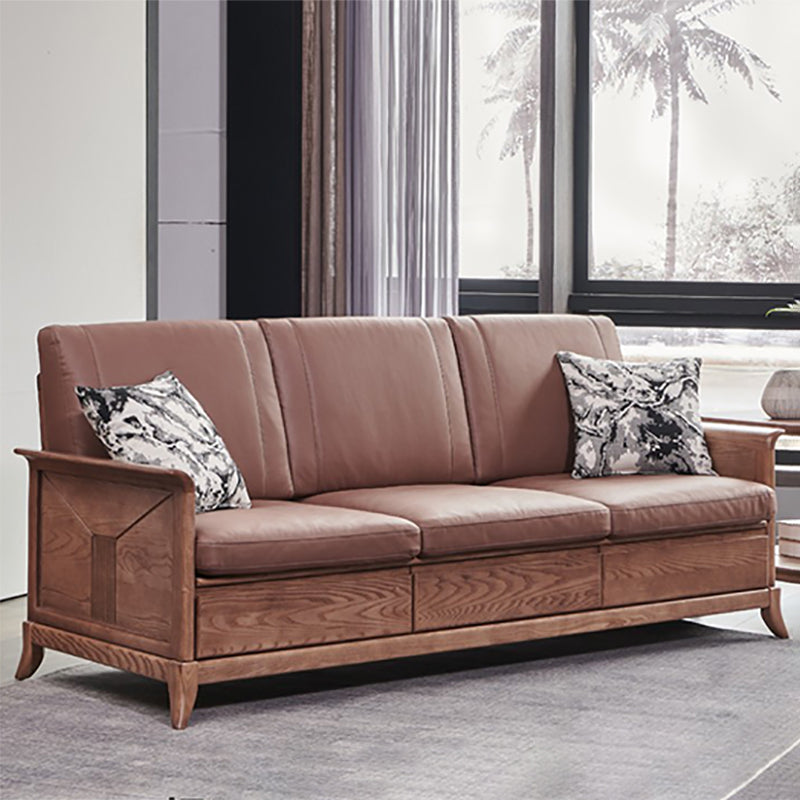 Country/Farmhouse Cuscini marroni scuri a base di salotto del braccio svasato