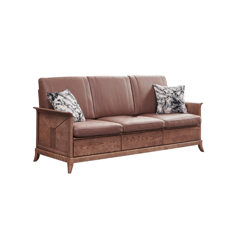 Country/Farmhouse Cuscini marroni scuri a base di salotto del braccio svasato