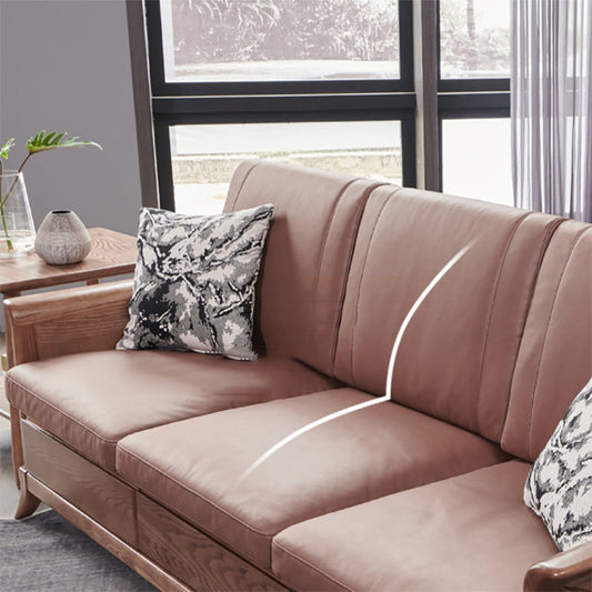 カントリー/ファームハウスダークブラウンクッションフレアアームリビングルームの座席