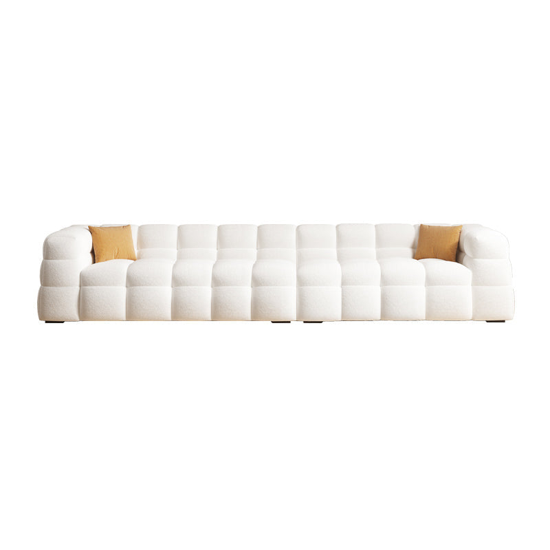 Scandinavian Biscuit Back White Tuxedo Arm Living Room Seating 110"L x 65"W x 27"H Clearhalo 'furn' 'furn_sofas' 'Furniture' 'Living Room Furniture' 'Sofa' 'sofas' 6984485
