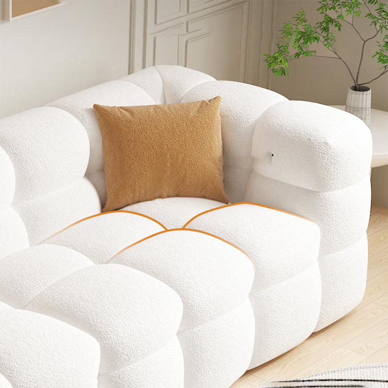Scandinavian Biscuit Back White Tuxedo Arm Living Room Seating Clearhalo 'furn' 'furn_sofas' 'Furniture' 'Living Room Furniture' 'Sofa' 'sofas' 6984488