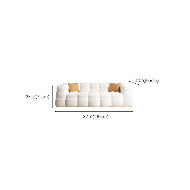 Scandinavian Biscuit Back White Tuxedo Arm Living Room Seating Clearhalo 'furn' 'furn_sofas' 'Furniture' 'Living Room Furniture' 'Sofa' 'sofas' 6984491