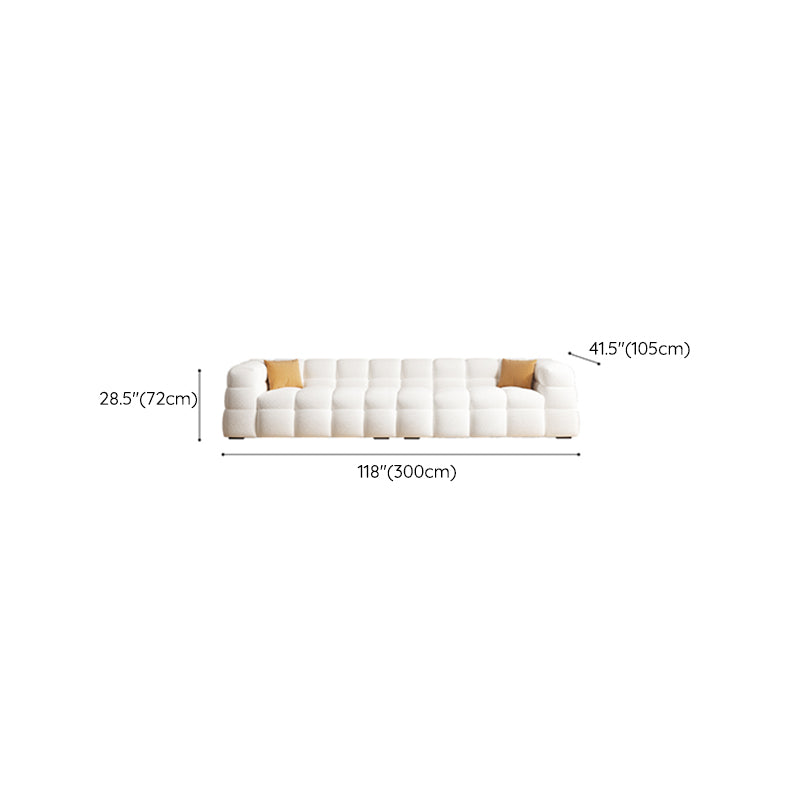 Scandinavian Biscuit Back White Tuxedo Arm Living Room Seating Clearhalo 'furn' 'furn_sofas' 'Furniture' 'Living Room Furniture' 'Sofa' 'sofas' 6984492