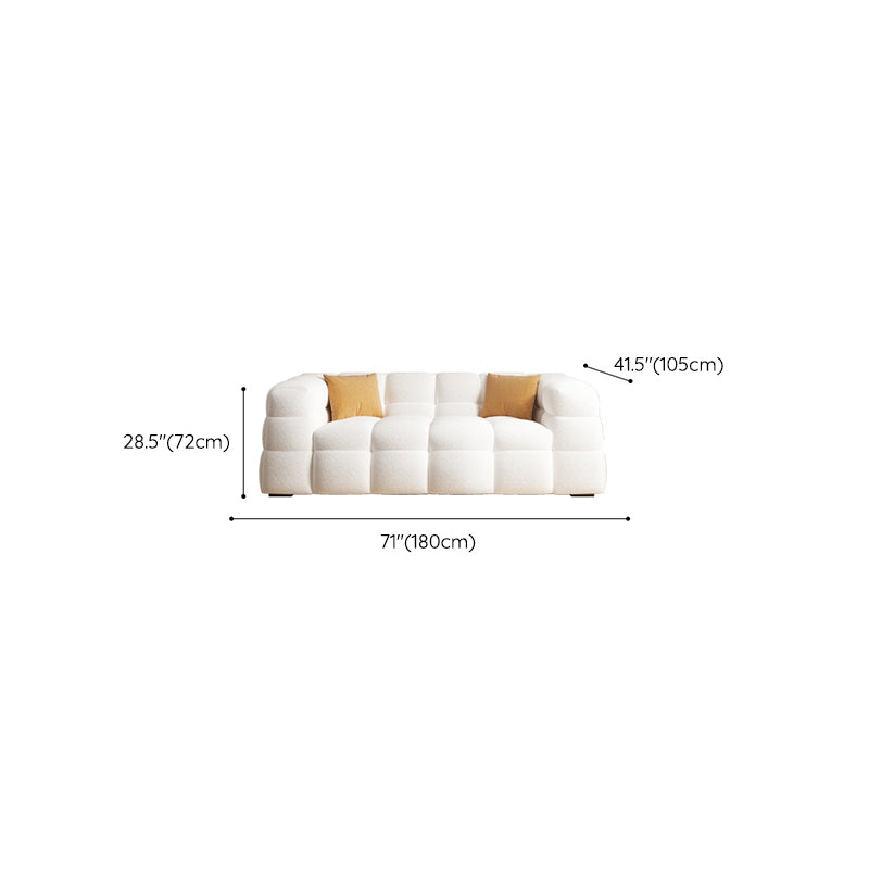 Scandinavian Biscuit Back White Tuxedo Arm Living Room Seating Clearhalo 'furn' 'furn_sofas' 'Furniture' 'Living Room Furniture' 'Sofa' 'sofas' 6984494