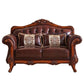 Sofá de cuero genuino Sofá con brazo enrollado con retroceso en marrón