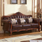Sofá de cuero genuino Sofá con brazo enrollado con retroceso en marrón