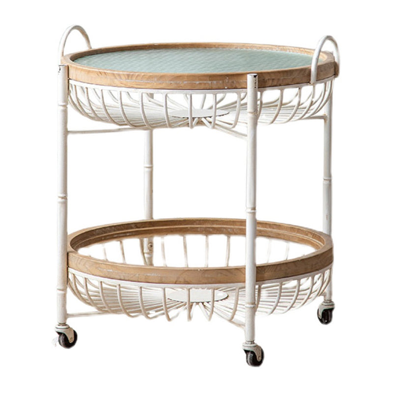 Metallkreuzbeine Endtisch weißer Glasobertisch Akzent