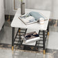 4 Legs Metal End Table Luxurious Stone Top Side End Snack Table Clearhalo 'Coffee & Accent Tables' 'End & Side Tables' 'end_side_tables' 'furn' 'furn_end_side_tables' 'Furniture' 'Living Room Furniture' 6984593