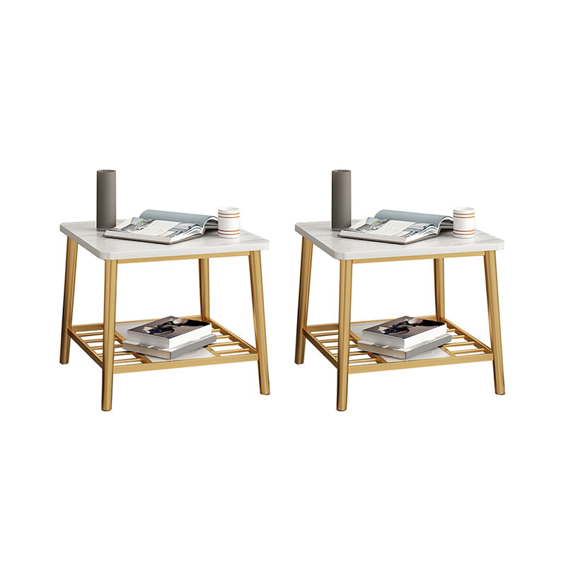 4 Legs Metal End Table Luxurious Stone Top Side End Snack Table Gold 2 Clearhalo 'Coffee & Accent Tables' 'End & Side Tables' 'end_side_tables' 'furn' 'furn_end_side_tables' 'Furniture' 'Living Room Furniture' 6984594