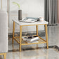 4 Legs Metal End Table Luxurious Stone Top Side End Snack Table Gold 1 Clearhalo 'Coffee & Accent Tables' 'End & Side Tables' 'end_side_tables' 'furn' 'furn_end_side_tables' 'Furniture' 'Living Room Furniture' 6984603