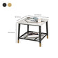 4 Legs Metal End Table Luxurious Stone Top Side End Snack Table Clearhalo 'Coffee & Accent Tables' 'End & Side Tables' 'end_side_tables' 'furn' 'furn_end_side_tables' 'Furniture' 'Living Room Furniture' 6984609