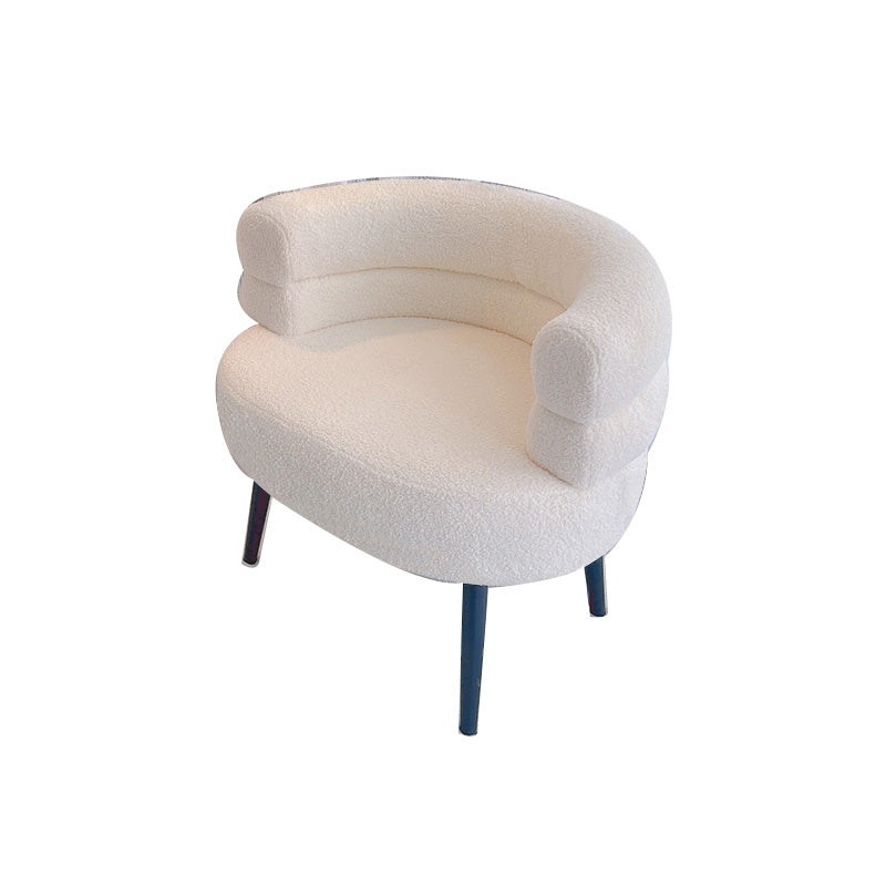 Sewn Pillow Back Chair Solid Color Upholstered Recessed Arms Chair Off-White 1 Piece Clearhalo 'Accent Chairs' 'accent_chairs' 'Chairs & Seating' 'furn' 'furn_accent_chairs' 'Furniture' 'Living Room Furniture' 6984750