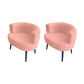 Sewn Pillow Back Chair Solid Color Upholstered Recessed Arms Chair Pink 2 Piece Set Clearhalo 'Accent Chairs' 'accent_chairs' 'Chairs & Seating' 'furn' 'furn_accent_chairs' 'Furniture' 'Living Room Furniture' 6984756
