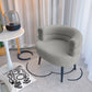 Sewn Pillow Back Chair Solid Color Upholstered Recessed Arms Chair Grey 1 Piece Clearhalo 'Accent Chairs' 'accent_chairs' 'Chairs & Seating' 'furn' 'furn_accent_chairs' 'Furniture' 'Living Room Furniture' 6984757